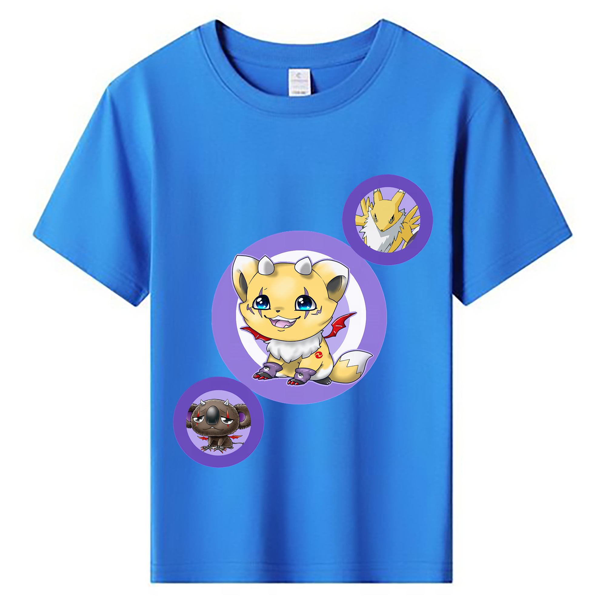 （画像用） Digimon デジタルモンスター/デジモン 綿100％キッズTシャツ（フロントプリント）